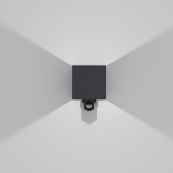 Brilagi - LED Venkovní nástěnné svítidlo se senzorem CUBE LED/6W/230V antracit