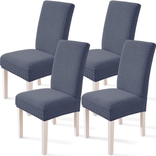 Potah na židli - Elastický - Šedá - 4 ks - Na jídelní židli