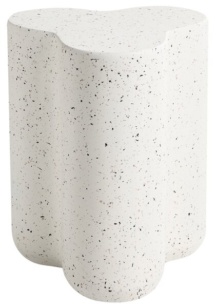 Odkládací stolek TELLARO 32 cm 37 cm Terrazzo efekt Bílé terrazzo
