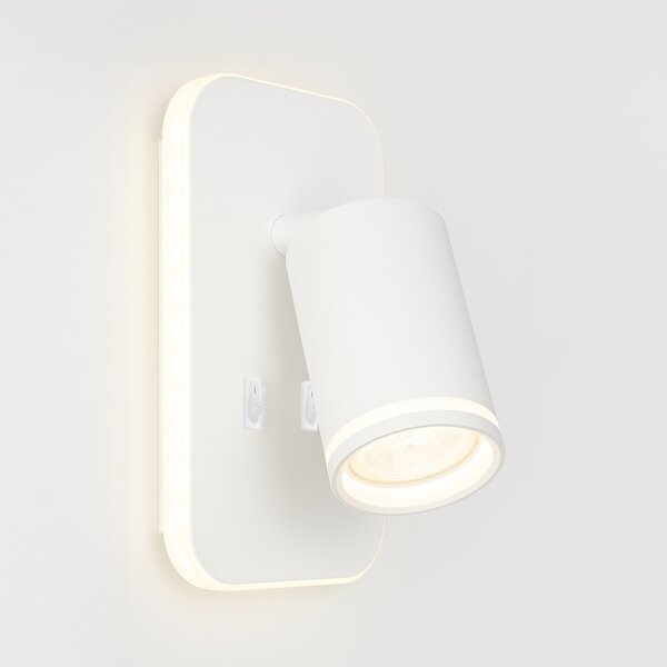 LED Nástěnné bodové svítidlo PIPE 1xGU10/10W/230V + LED/6W bílá