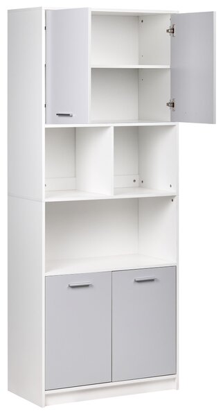4dveřová knihovna ZEHNA Šedá/Bílá