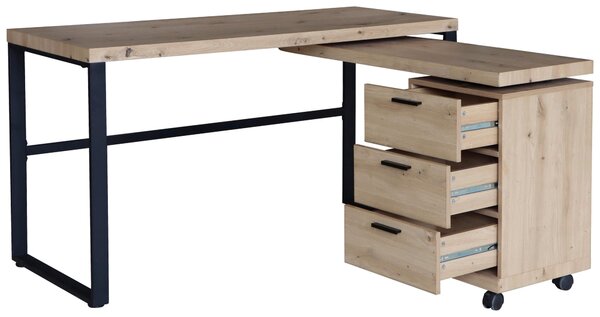 PSACÍ STŮL, černá, barvy dubu, 140/60/76 cm Venda - Kancelářské stoly
