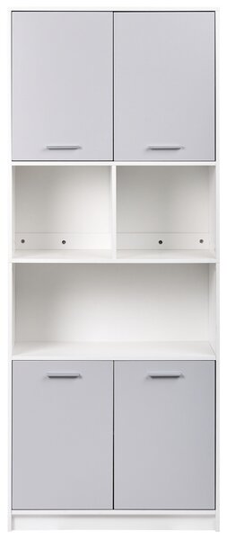 4dveřová knihovna ZEHNA Šedá/Bílá