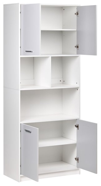 4dveřová knihovna ZEHNA Šedá/Bílá