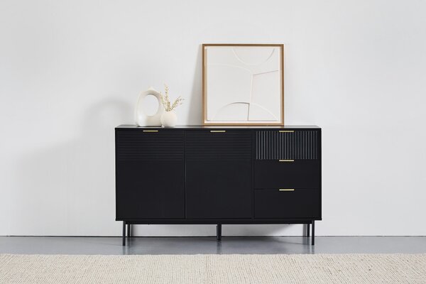 ŠIROKÁ KOMODA, černá, 140/80/40 cm Livetastic - Online Only komody, Online Only