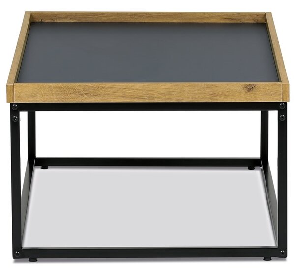 Konferenční stolek GARLEMXER II, 100x60, divoký dub, černý kov