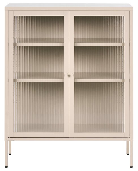 Prosklená komoda LERRYN Kov 90 cm Béžová