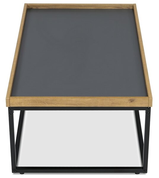 Konferenční stolek GARLEMXER II, 100x60, divoký dub, černý kov