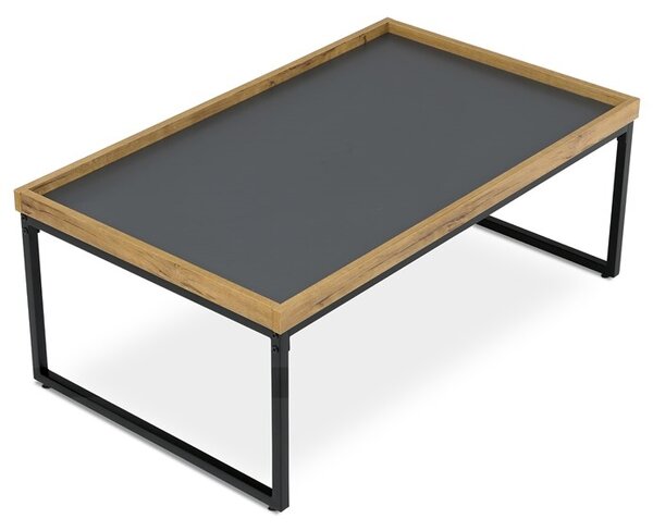 Konferenční stolek GARLEMXER I, 100x60, divoký dub, černý kov