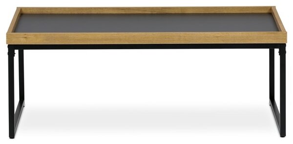 Konferenční stolek GARLEMXER I, 100x60, divoký dub, černý kov