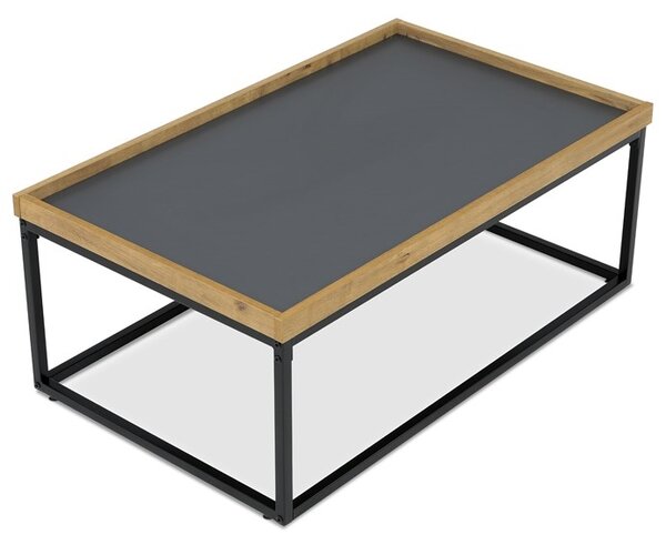 Konferenční stolek GARLEMXER II, 100x60, divoký dub, černý kov
