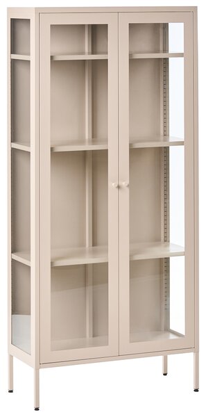 Skleněná vitrína HARTY Kov 80 cm Béžová