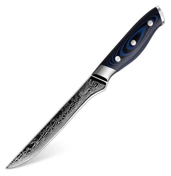 Vykošťovací nůž z damaškové oceli G10 Blue SaKuRo 15 cm