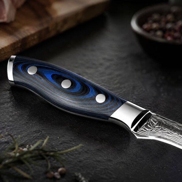 Vykošťovací nůž z damaškové oceli G10 Blue SaKuRo 15 cm