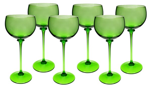 Zelené ručně foukané sklenice na koktejl 140 ml, 6 ks