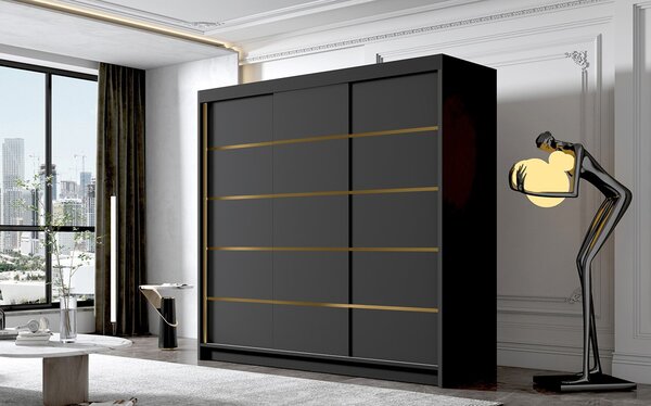 Šatní skříň EVO VII 200 cm - černá