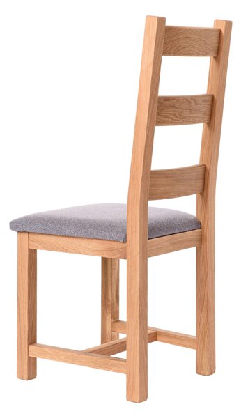 Dubová židle Ladder Back šedá látka