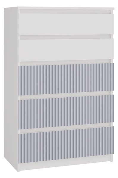 Komoda Malva 5 zásuvek Arteso - bílá/modrá