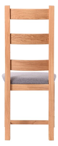 Dubová židle Ladder Back šedá látka