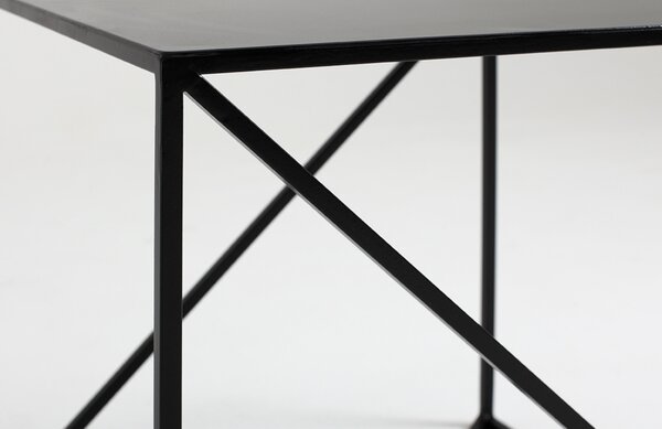 Nordic Design Černý kovový konferenční stolek Mountain 50 x 50 cm