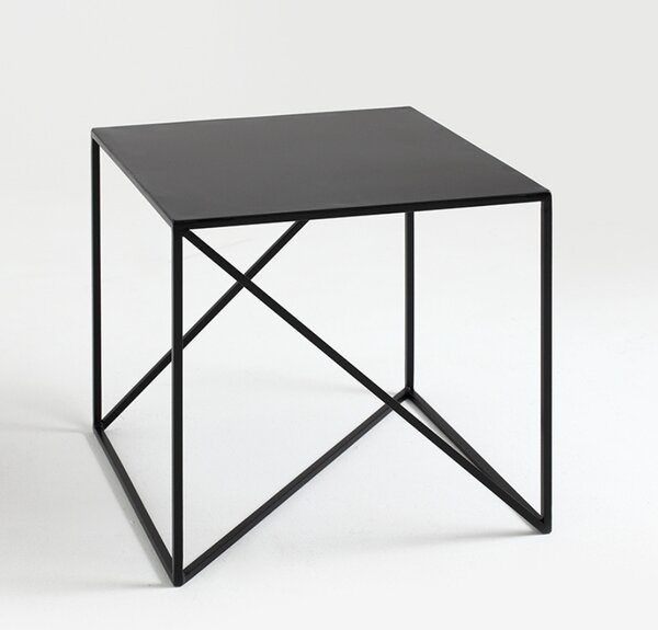 Nordic Design Černý kovový konferenční stolek Mountain 50 x 50 cm
