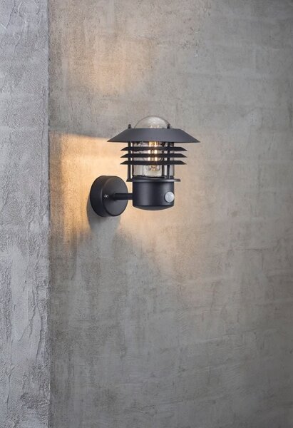 Nordlux-Venkovní nástěnné svítidlo se senzorem VEJERS 1xE27/60W/230V IP54 stříb