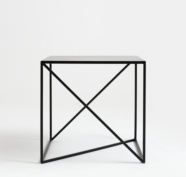Nordic Design Černý kovový konferenční stolek Mountain 50 x 50 cm
