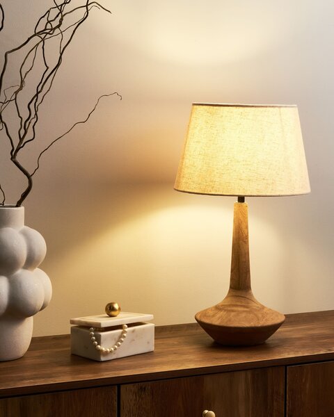 Stolní lampa GODAWARI Mangové dřevo Tmavě hnědá