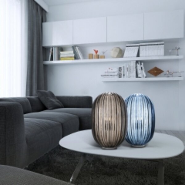 Stolní lampa Foscarini, stmívatelné, Modrá, Obývací pokoj, Plast