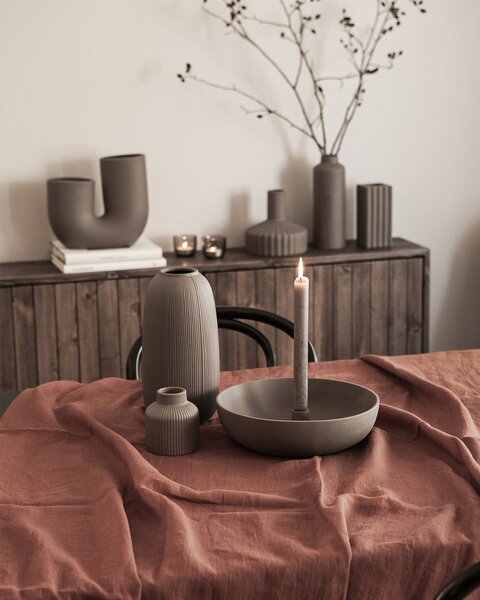 Storefactory Scandinavia Keramický svícen Lidatorp XL - Brown SF359