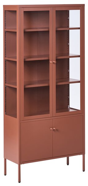 Skleněná vitrína OXTED Kov 80 cm Zlatohnědá