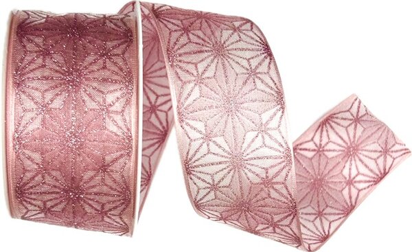 Vánoční stuha organzová Organdy Gala Premium – Rosé Elegance růžová 40mm x 2m (16,-Kč/m)
