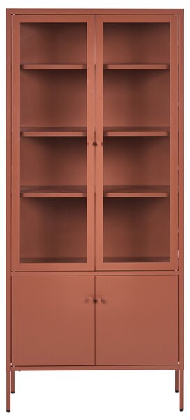 Skleněná vitrína OXTED Kov 80 cm Zlatohnědá