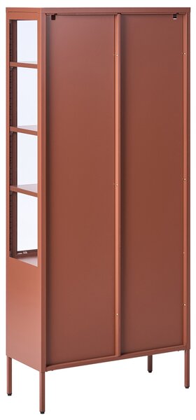 Skleněná vitrína OXTED Kov 80 cm Zlatohnědá