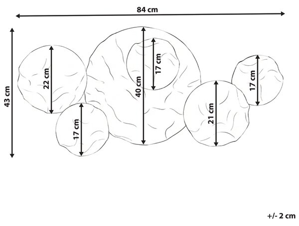 Závěsná ozdoba CALRY Kov 43 cm Zlatá