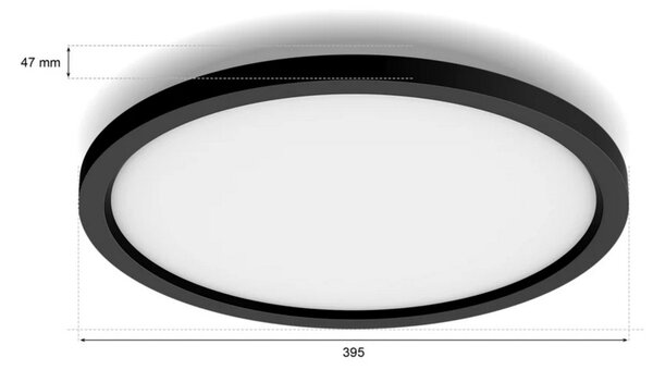 Hue Aurelle přisazený LED panel RD S (kulatý) O 39,5 cm, černá