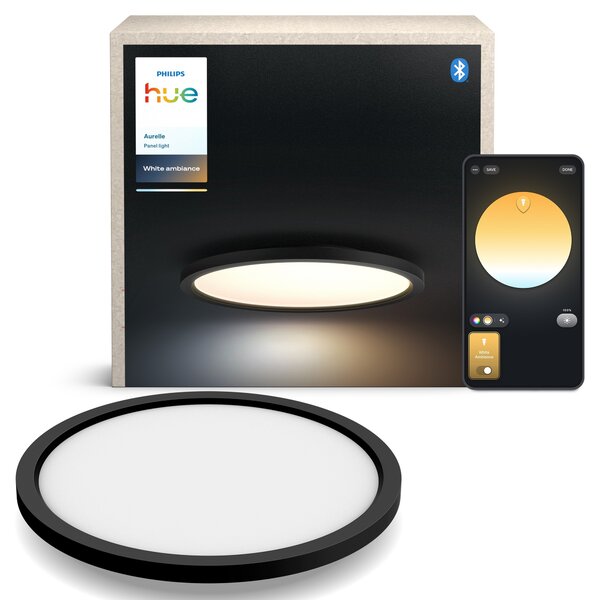 Hue Aurelle přisazený LED panel RD S (kulatý) O 39,5 cm, černá