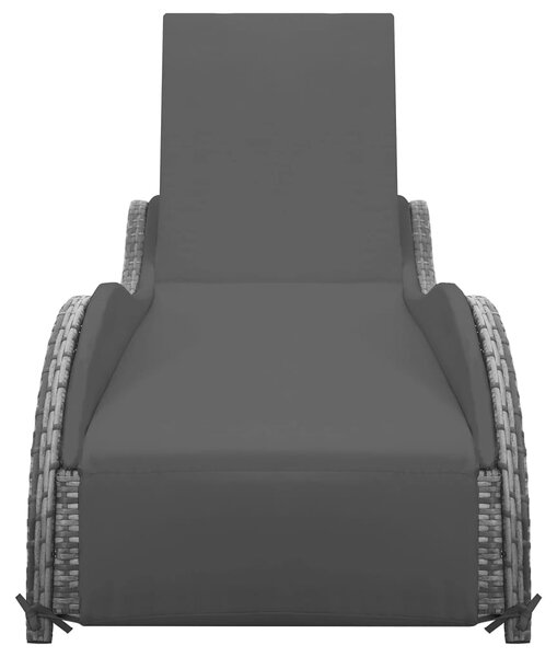 Zahradní lehátko s poduškou polyratan antracitové