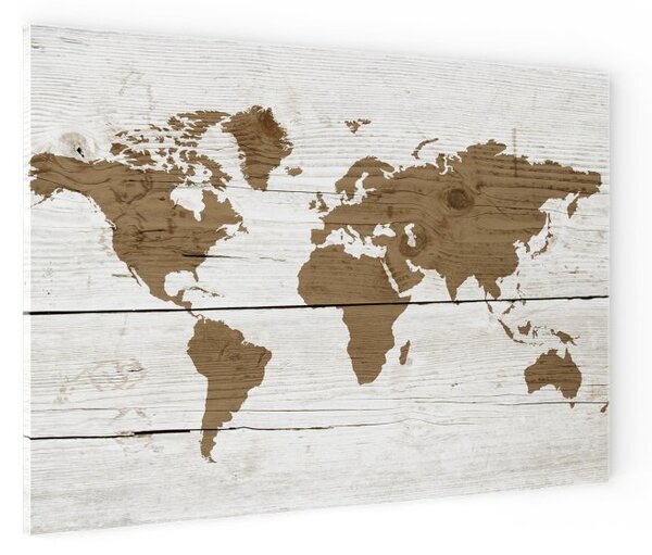 ALLboards METAL MB96_00103 Magnetická kovová tabule mapa světa ve světlých barvách 90x60 cm