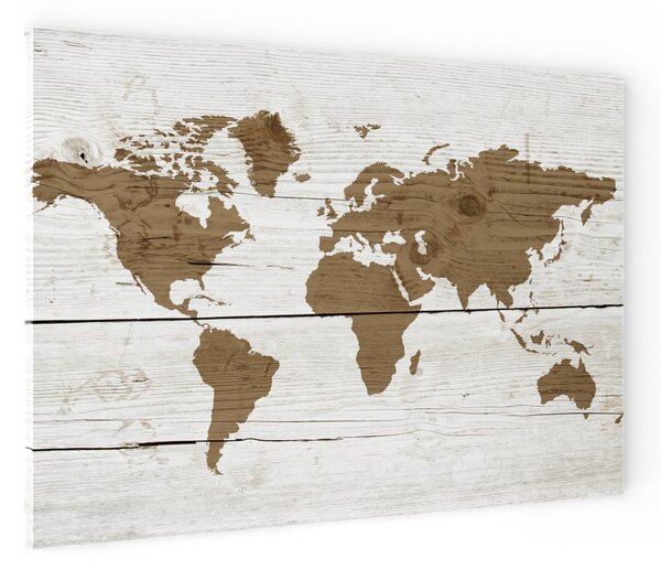 ALLboards METAL MB96_00103 Magnetická kovová tabule mapa světa ve světlých barvách 90x60 cm