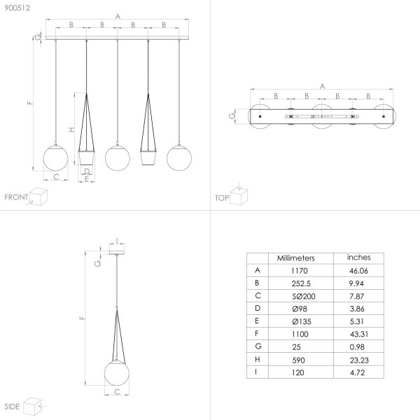 Eglo 900512 - Lustr na lanku RONDO 3xE27/40W/230V