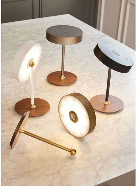 Stolní lampa Halo Design, stmívatelné, Zlatá / mosazná, Obývací pokoj, Kov