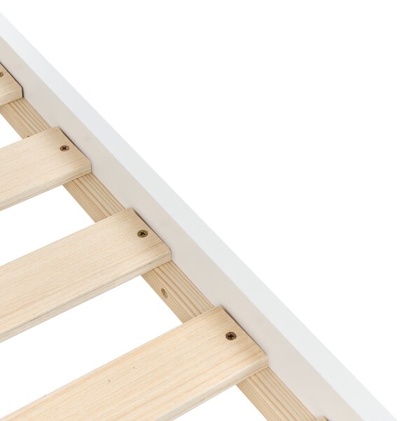 Zvýšené lůžko Borovicové dřevo STAPLE 90 x 200 cm se skluzavkou Bílá