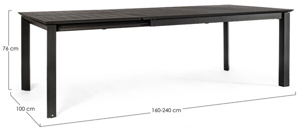 -25 % Dny MOMENTI– Bizzotto Hliníkový zahradní rozkládací stůl Konnor 160/240 x 100 cm