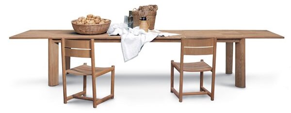 Roda Teakový rozkládací jídelní stůl Brick, Roda, obdélníkový 300-420x100x75 cm