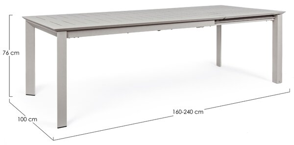 -25 % Dny MOMENTI– Bizzotto Hliníkový zahradní rozkládací stůl Konnor 160/240 x 100 cm