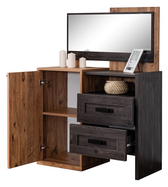 Komoda Artas 307 (antracit + hnědá). Akce -20%