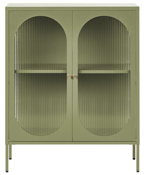 Prosklená komoda SARRE Kov 90 cm Zelená