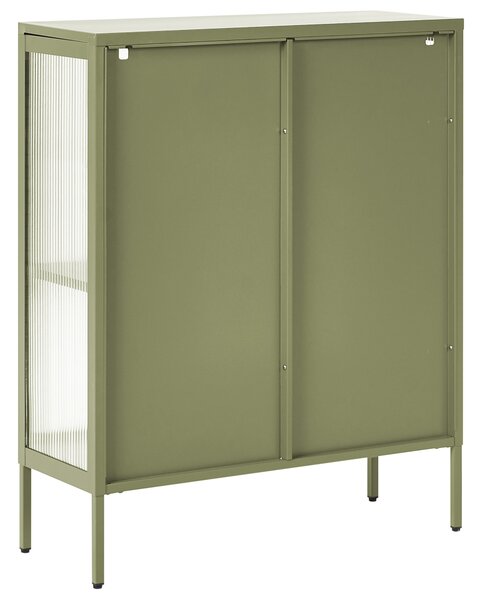 Prosklená komoda SARRE Kov 90 cm Zelená