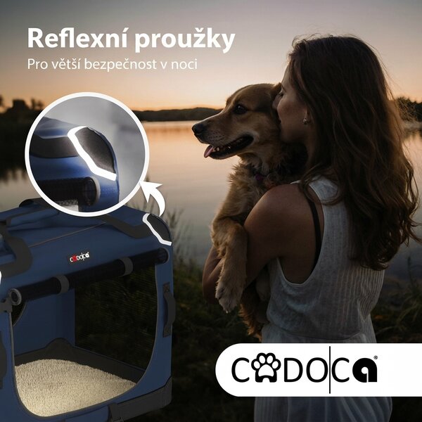Skládací cestovní box pro psy M, modrý 109433